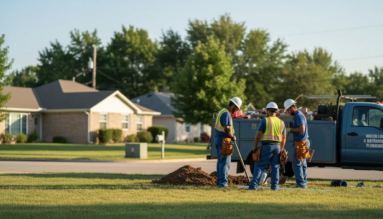 Residential water line and bathroom plumbing service in Hermann, MO